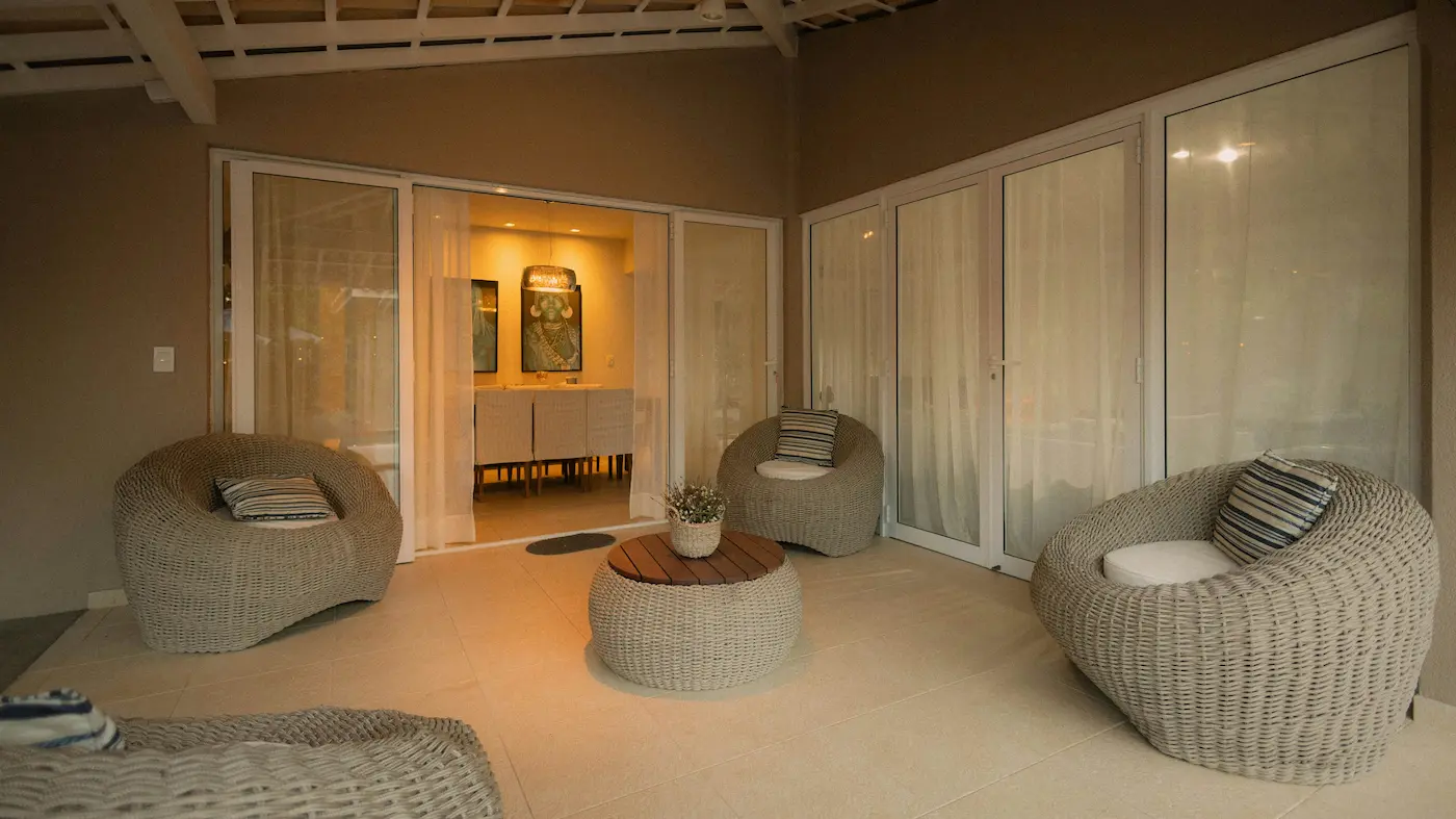 Beautiful patio with retractable screen doors