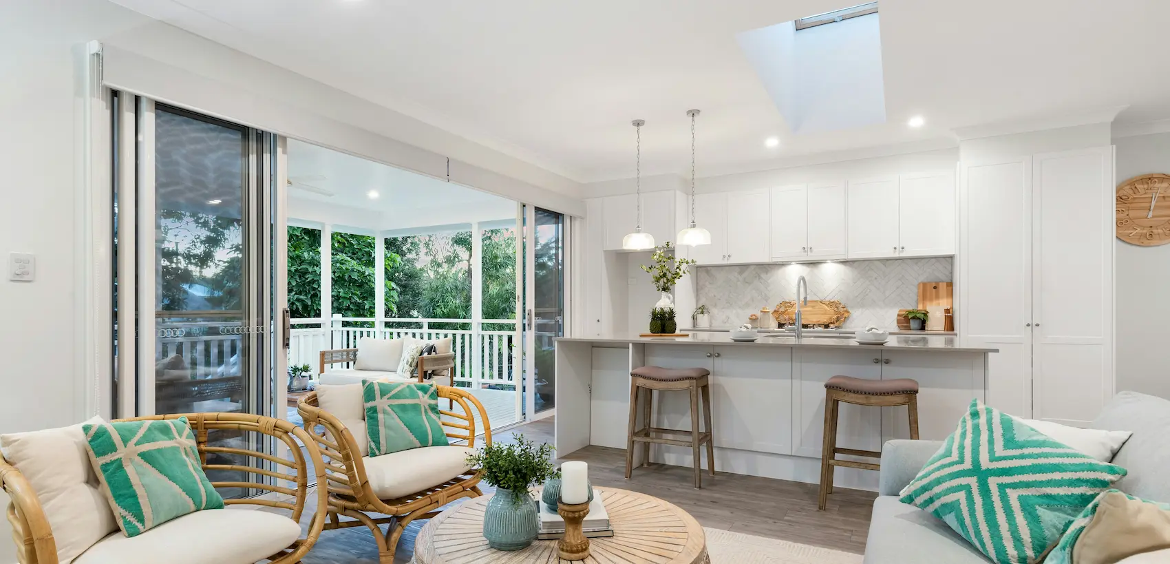 Motorized retractable screen on a large patio opening